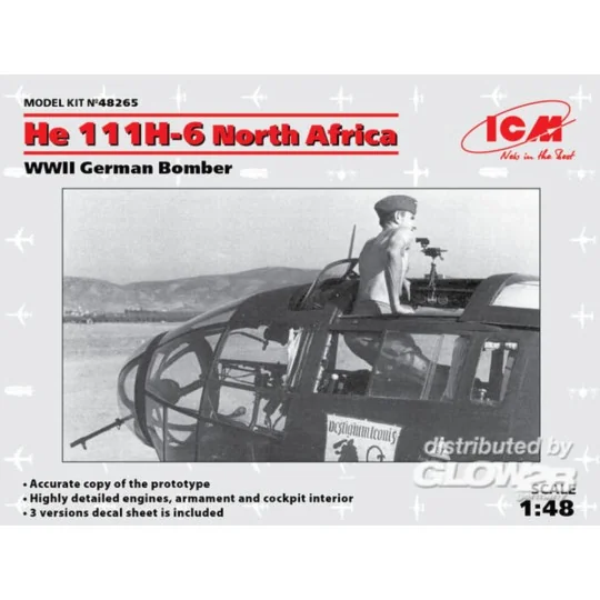 He 111H-6 North Africa, WWII German Bombe Limited, 1/48 - ICM 48265