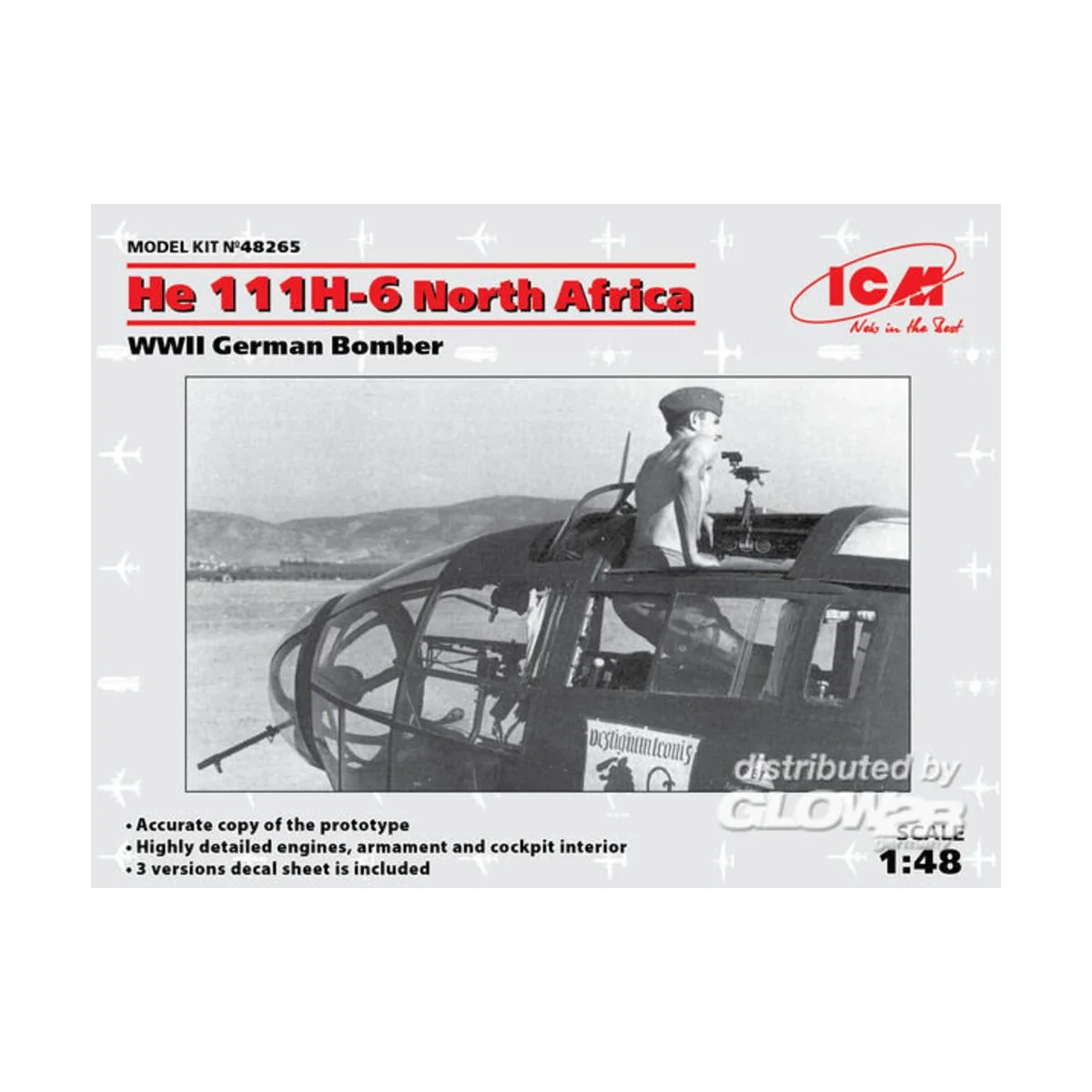 He 111H-6 North Africa, WWII German Bombe Limited, 1/48 - ICM 48265