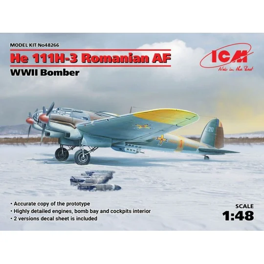 He 111H-3 Romanian AF, WWII Bomber, 1/48 - ICM 48266 He 111H-3 Romanian AF, WWII Bomber, 1/48 - ICM 48266