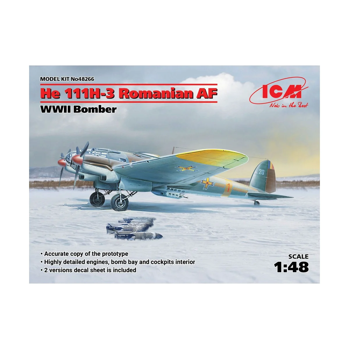 He 111H-3 Romanian AF, WWII Bomber, 1/48 - ICM 48266 He 111H-3 Romanian AF, WWII Bomber, 1/48 - ICM 48266