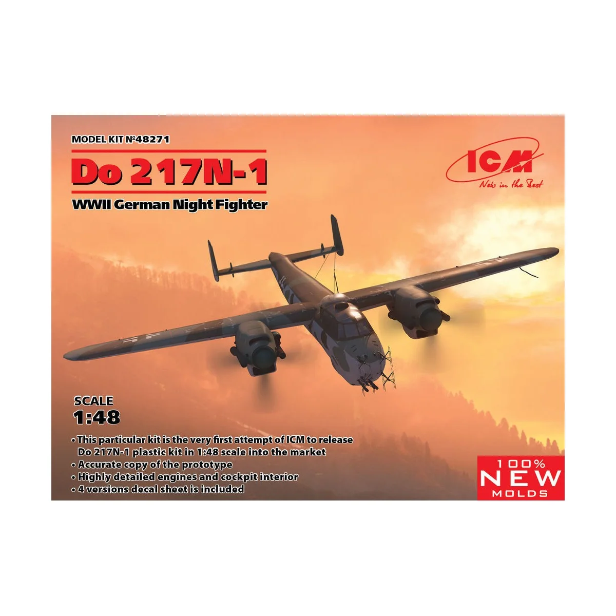 Do 217N-1, WWII German Night Fighter (100% new molds), 1/48 - ICM 4... Do 217N-1, WWII German Night Fighter (100% new molds), 1/48 - ICM 4...