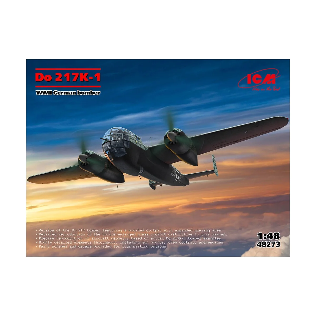 Do 217K-1, WWII German bomber, 1/48 - ICM 48273