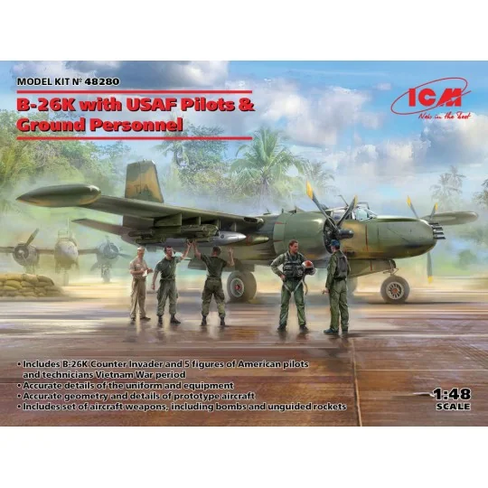 B-26K with USAF Pilots & Ground Personnel, 1/48 - ICM 48280 B-26K with USAF Pilots & Ground Personnel, 1/48 - ICM 48280
