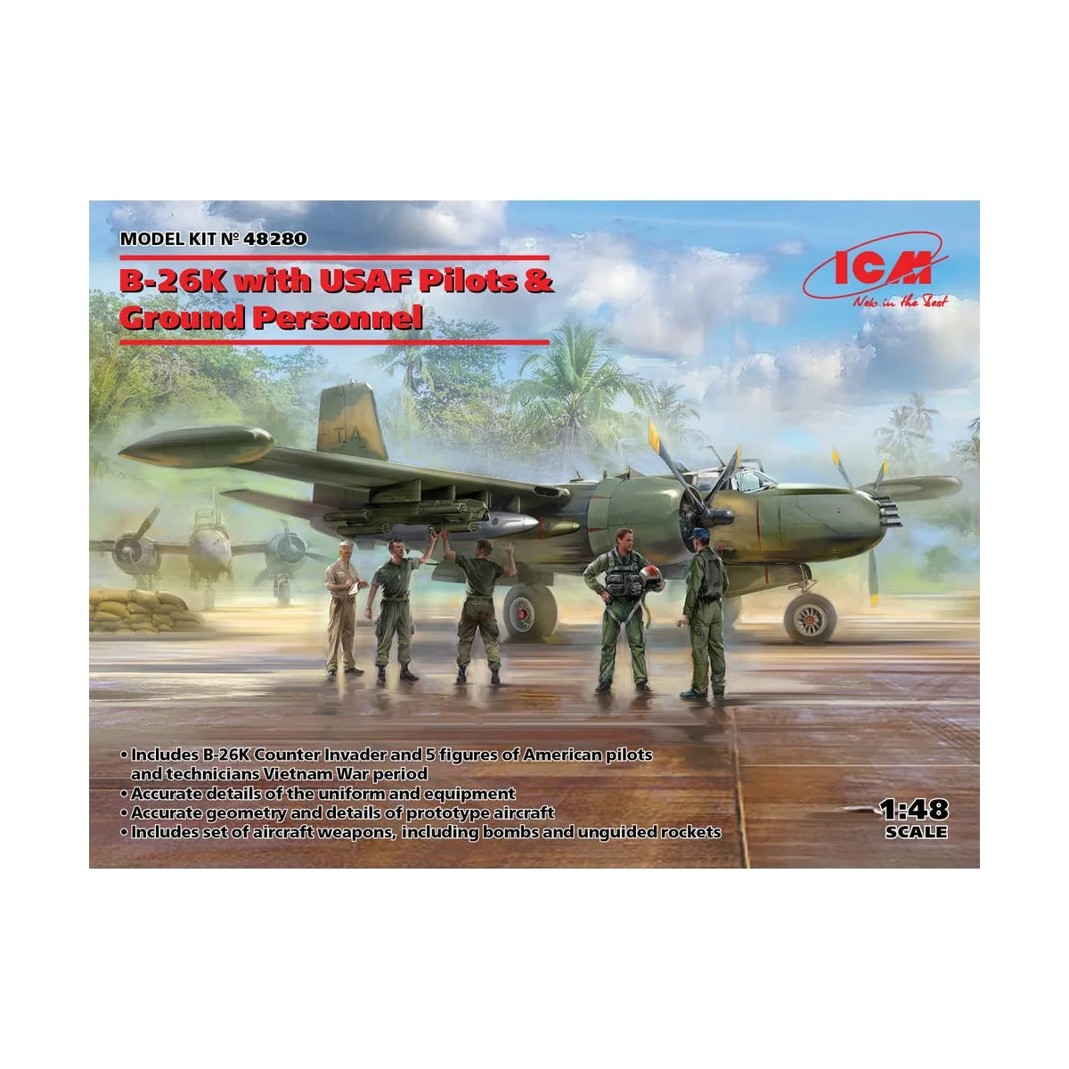 B-26K with USAF Pilots & Ground Personnel, 1/48 - ICM 48280 B-26K with USAF Pilots & Ground Personnel, 1/48 - ICM 48280