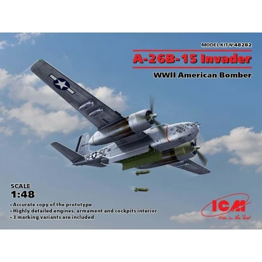 A-26B-15 Invader, WWII American Bomber, 1/48 - ICM 48282