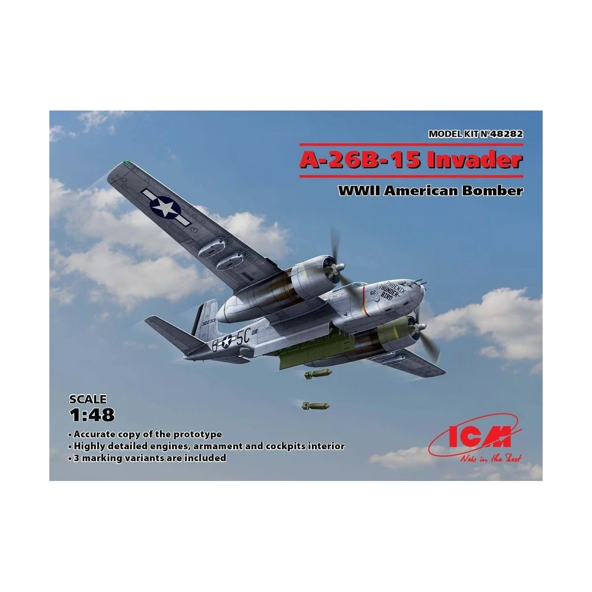 A-26B-15 Invader, WWII American Bomber, 1/48 - ICM 48282