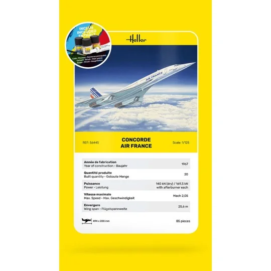 STARTER KIT Concorde AF, 1/125 - Heller 56445 STARTER KIT Concorde AF, 1/125 - Heller 56445