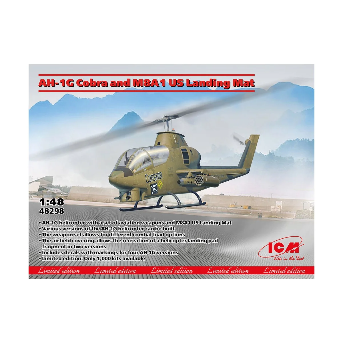 AH-1G Cobra and M8A1 US Landing Mat LIMITED EDITION! - ICM 48298