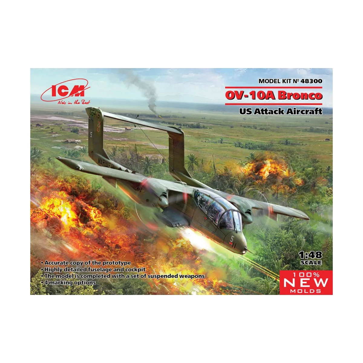 OV-10 Bronco, US Attack Aircraft (100% new molds), 1/48 - ICM 48300