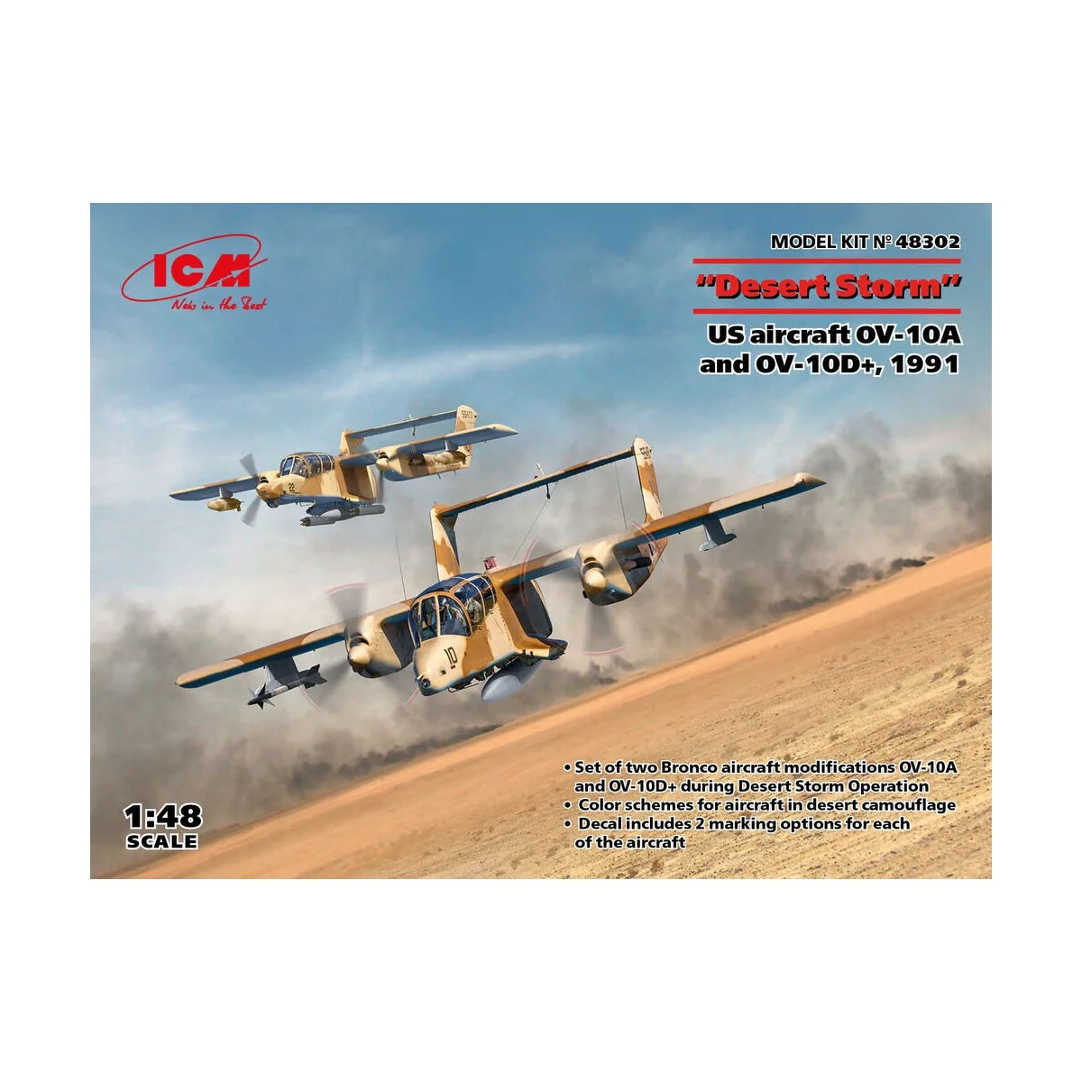 'Desert Storm'. US aircraft OV-10A and OV-10D+, 1991, 1/48 - ICM 48302 'Desert Storm'. US aircraft OV-10A and OV-10D+, 1991, 1/48 - ICM 48302