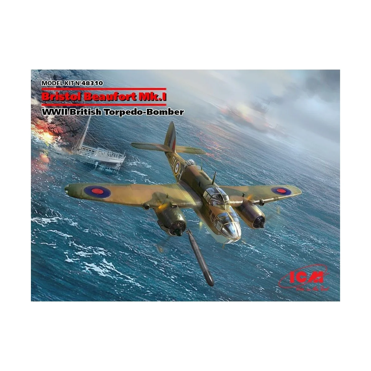 Bristol Beaufort Mk.I, WWII British Torpedo Bomber - ICM 48310