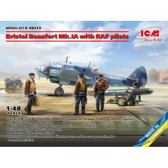 Bristol Beaufort Mk.IA with RAF pilots, 1/48 - ICM 48313 Bristol Beaufort Mk.IA with RAF pilots, 1/48 - ICM 48313