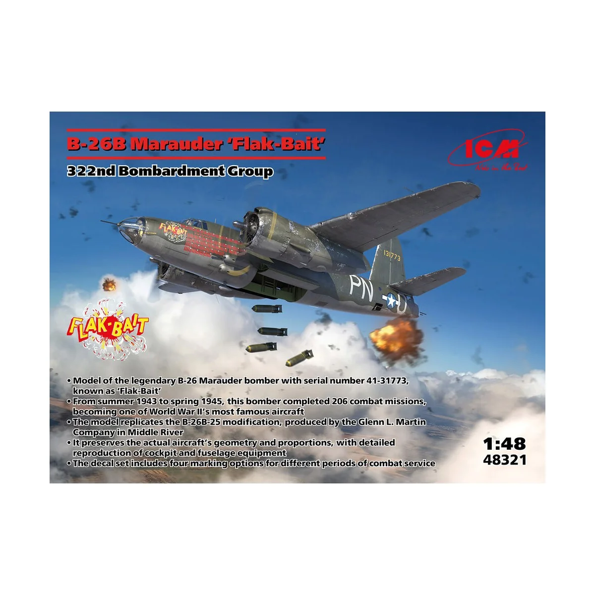 B-26B Marauder 'Flak Bait'. 322nd Bombardment Group - ICM 48321