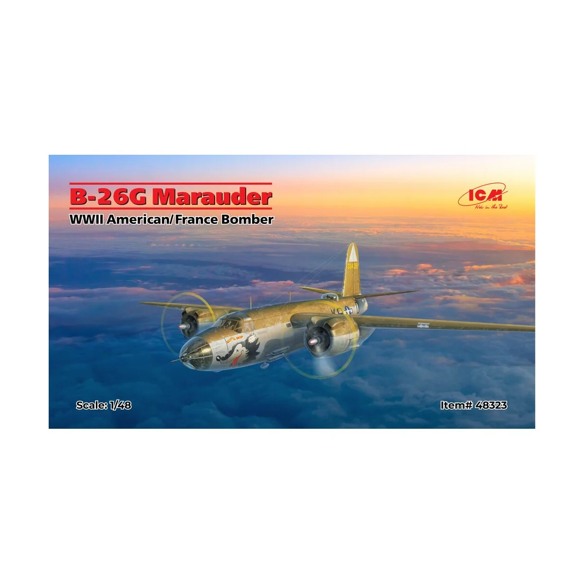 B-26G Marauder, WWII American/France Bomber - ICM 48323