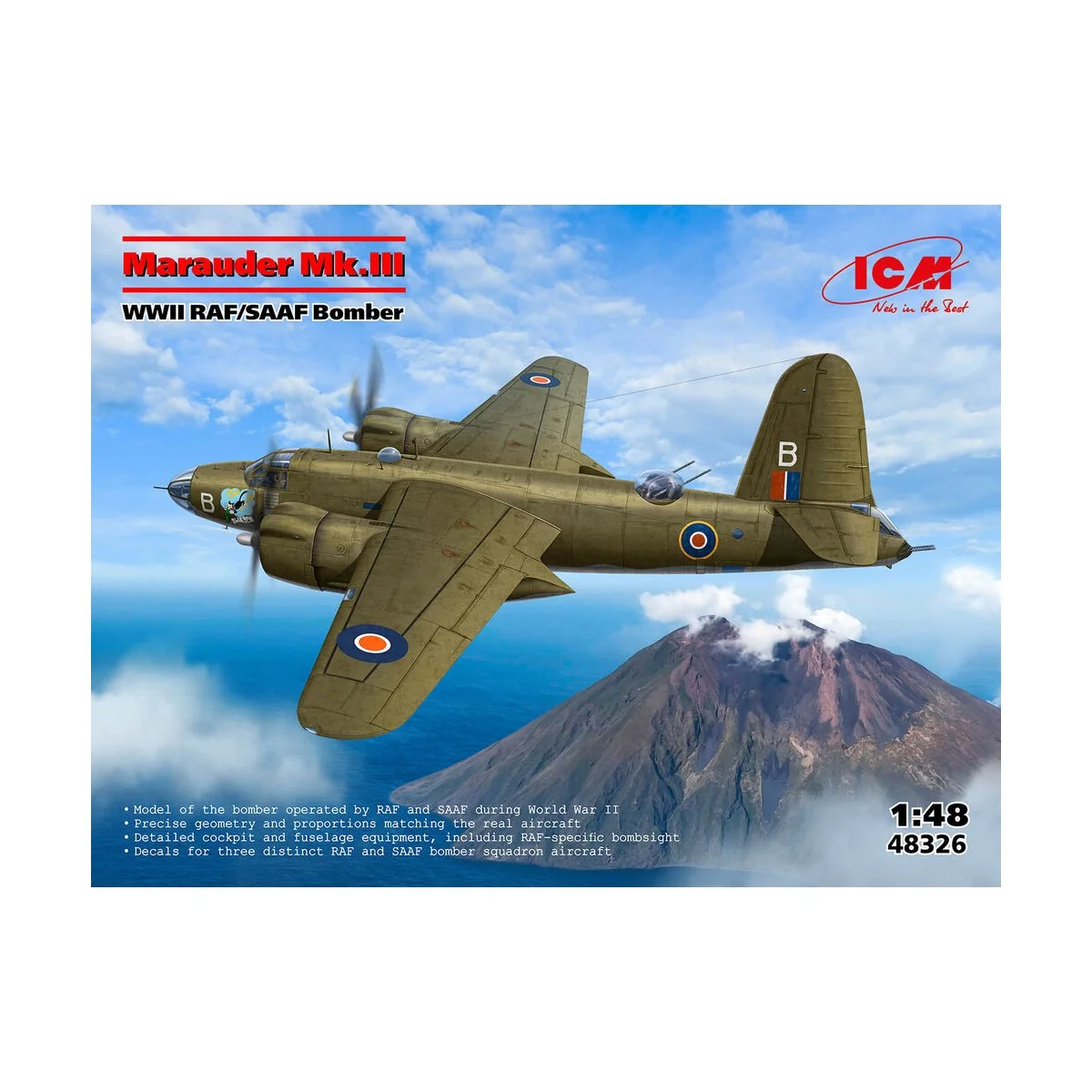 Marauder Mk.III, WWII RAF/SAAF Bomber, 1/48 - ICM 48326 Marauder Mk.III, WWII RAF/SAAF Bomber, 1/48 - ICM 48326