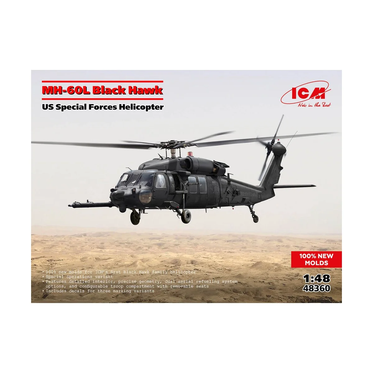 MH-60L Black Hawk, US Special Forces Helicopter (100% new molds), 1... MH-60L Black Hawk, US Special Forces Helicopter (100% new molds), 1...