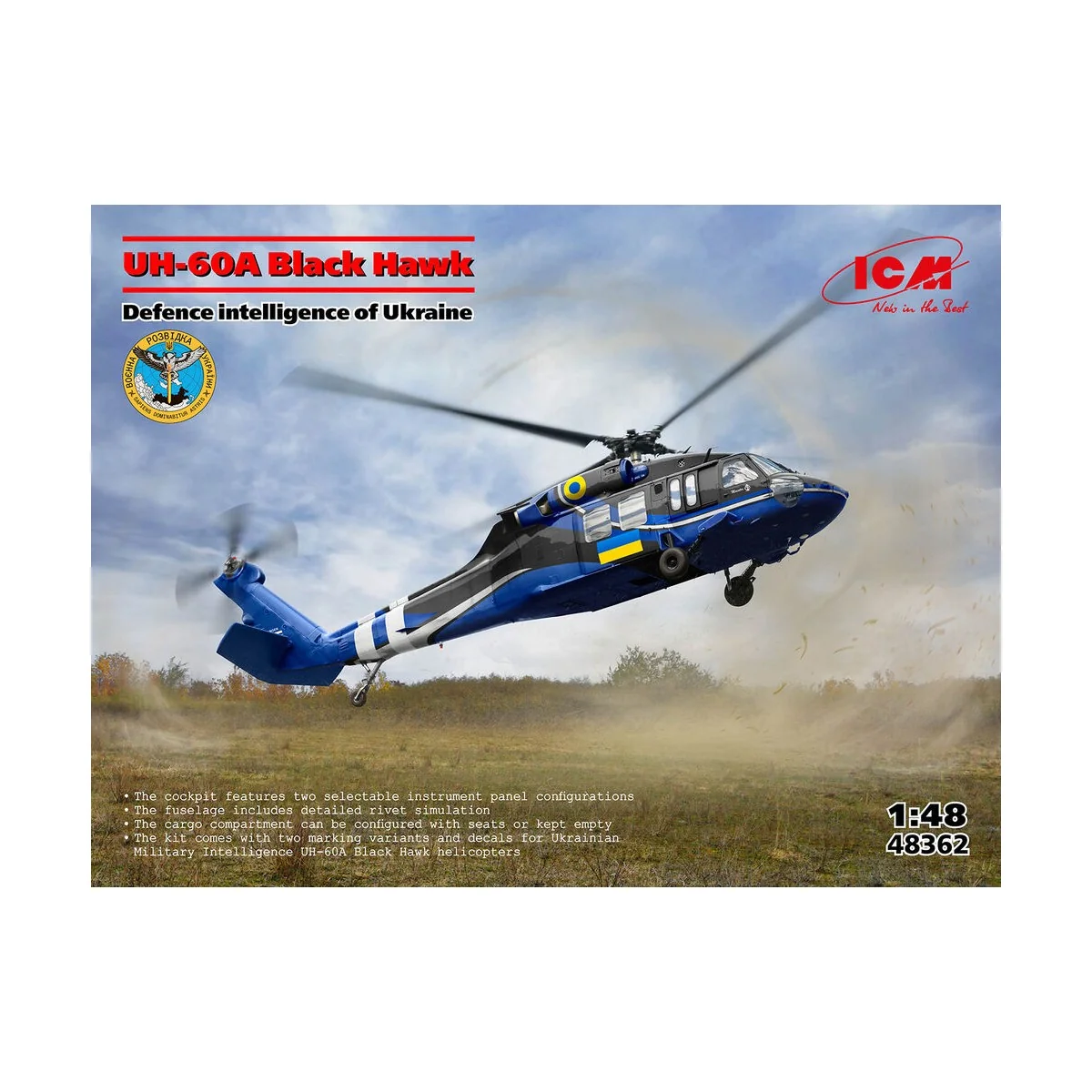 UH-60A Black Hawk, Defence intelligence of Ukraine, 1/48 - ICM 48362 UH-60A Black Hawk, Defence intelligence of Ukraine, 1/48 - ICM 48362