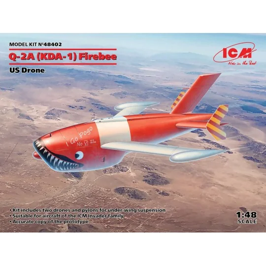 Q-2A (KDA-1) Firebee, US Drone (2 airplanes and pilons), 1/48 - ICM...