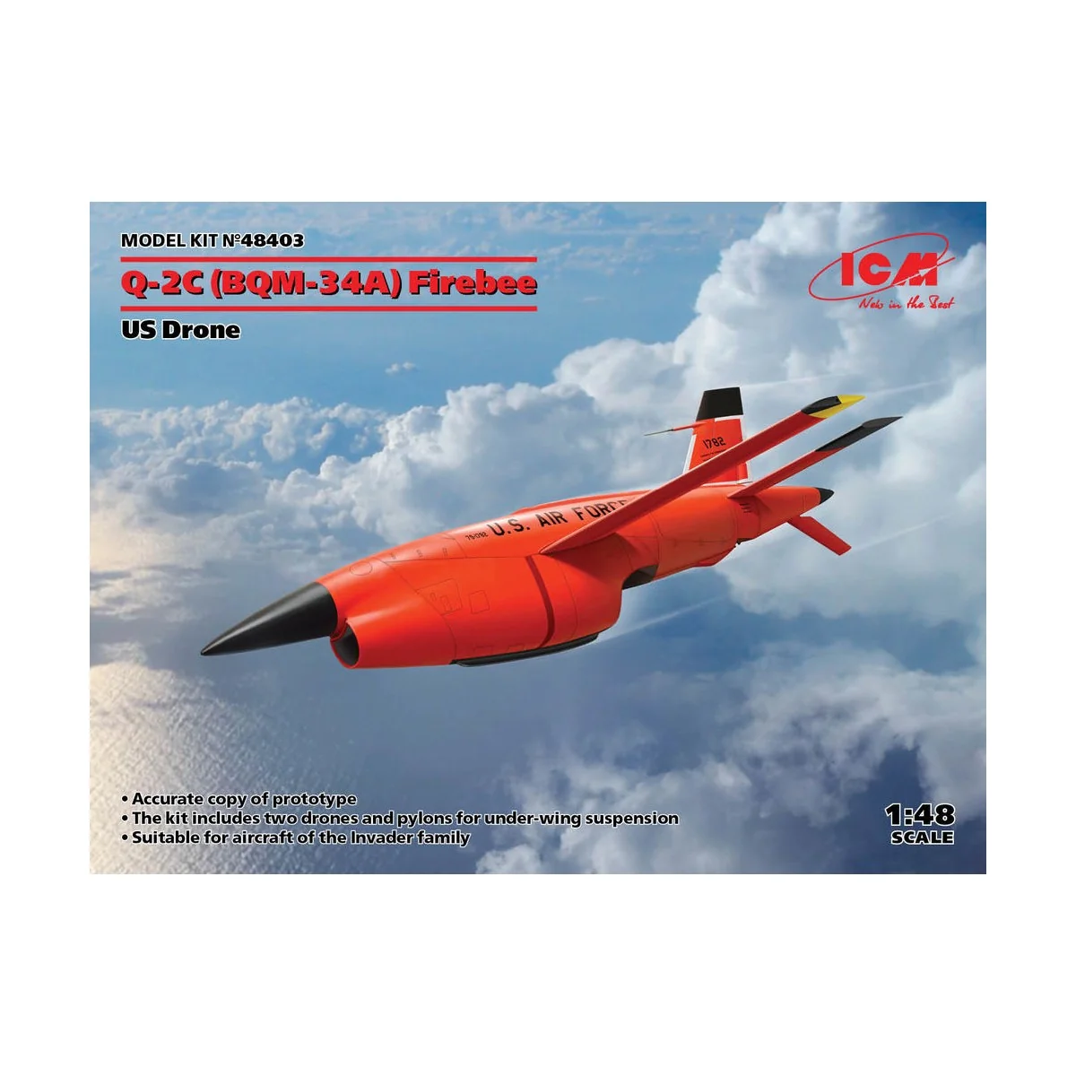 Q-2C (BQM-34A) Firebee, US Drone (2 airplanes and pilons) (100% new... Q-2C (BQM-34A) Firebee, US Drone (2 airplanes and pilons) (100% new...