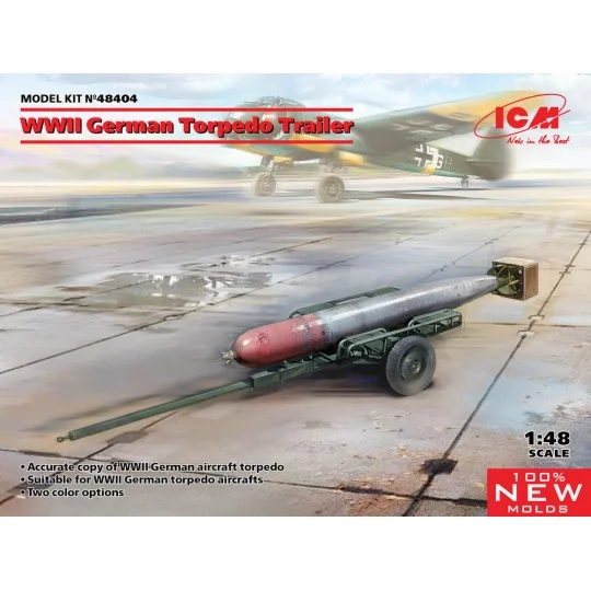WWII German Torpedo Trailer (100% new molds), 1/48 - ICM 48404
