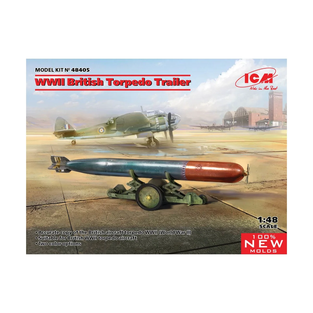 WWII British Torpedo Trailer (100% new molds) - ICM 48405