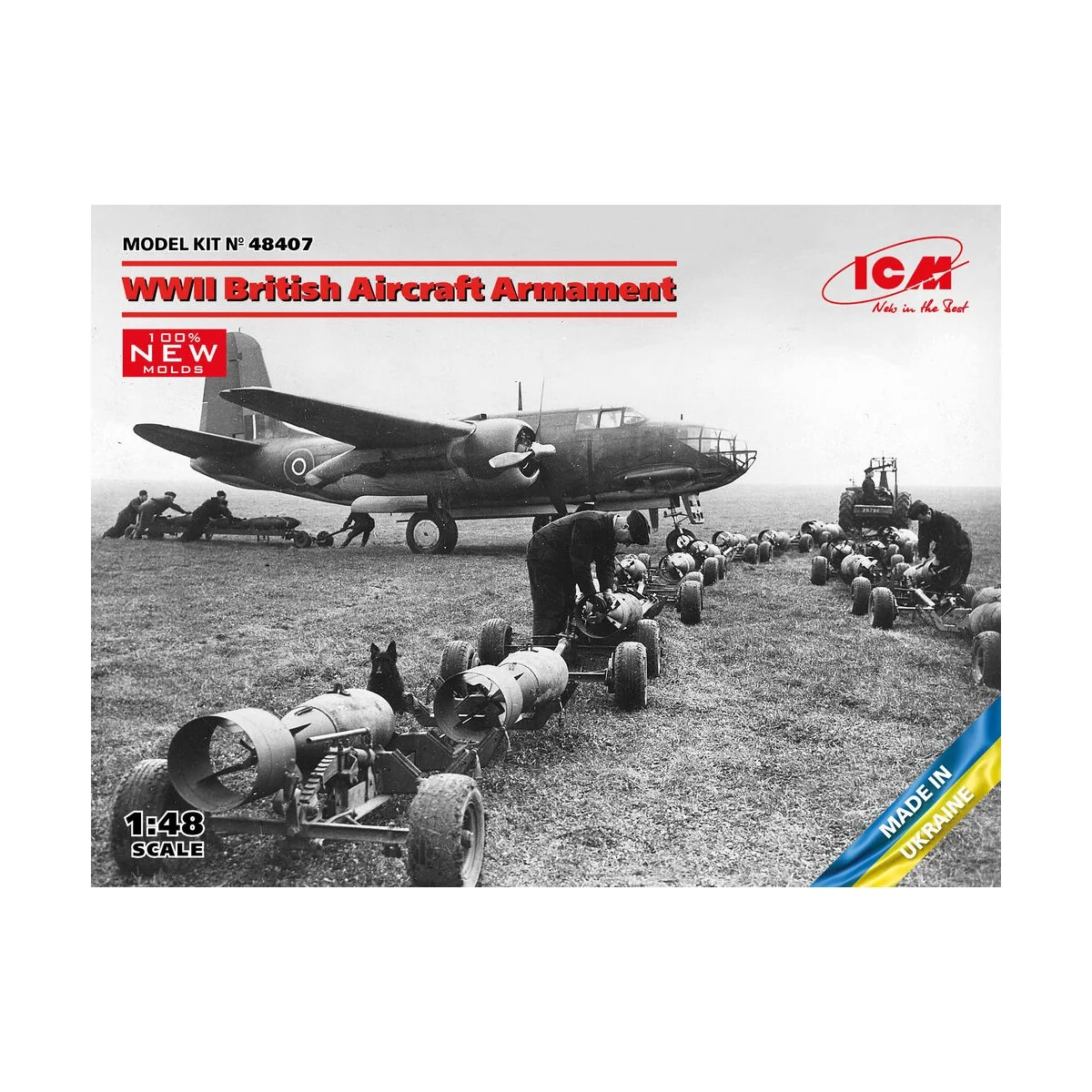 WWII British Aircraft Armament (100% new molds), 1/48 - ICM 48407 WWII British Aircraft Armament (100% new molds), 1/48 - ICM 48407