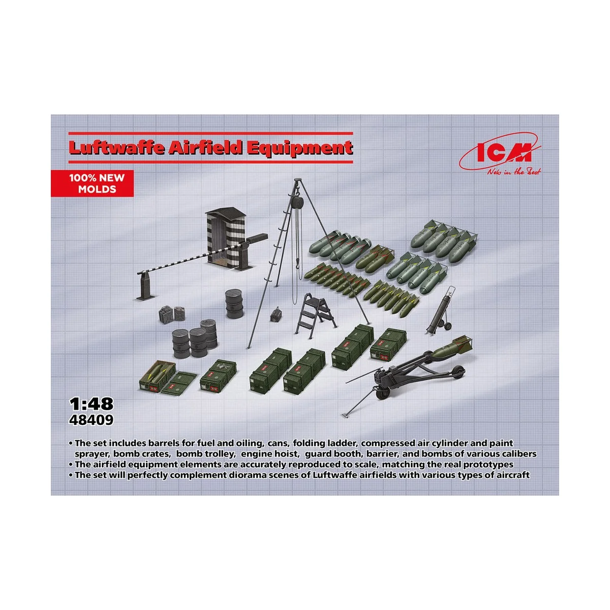 LW Airfield Equipment (100% new molds) - ICM 48409
