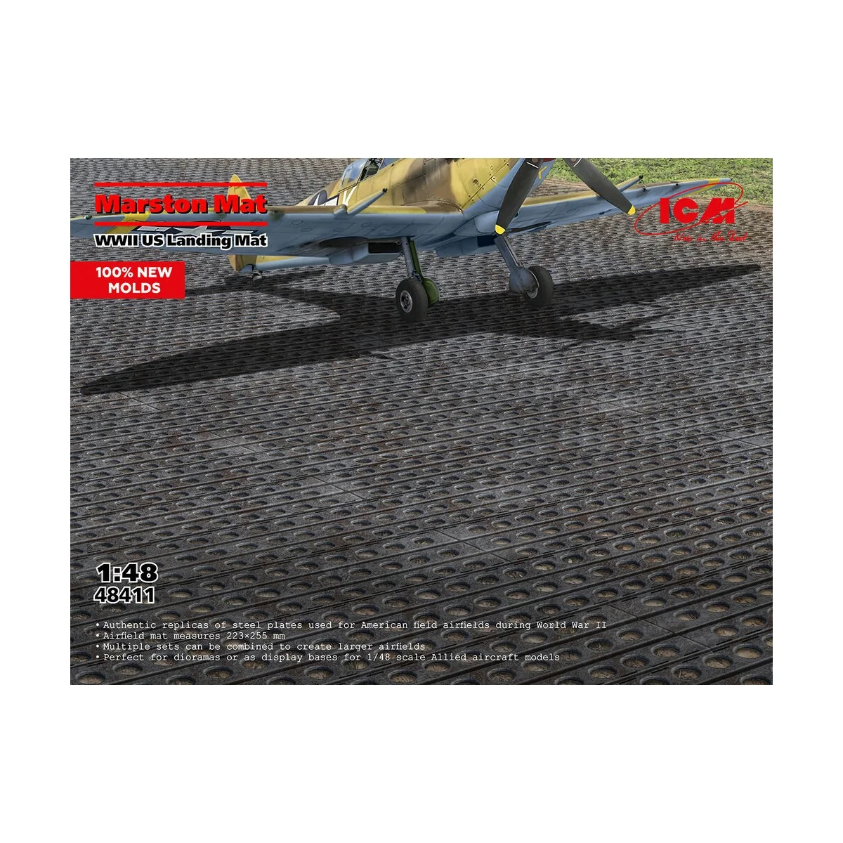 Marston Mat, WWII US Landing Mat (100% new moulds), 1/48 - ICM 48411 Marston Mat, WWII US Landing Mat (100% new moulds), 1/48 - ICM 48411