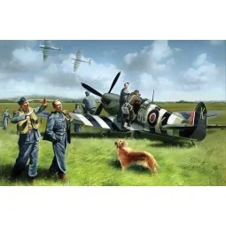 Spitfire Mk IX with RAF Pilots /Ground Crew - ICM 48801
