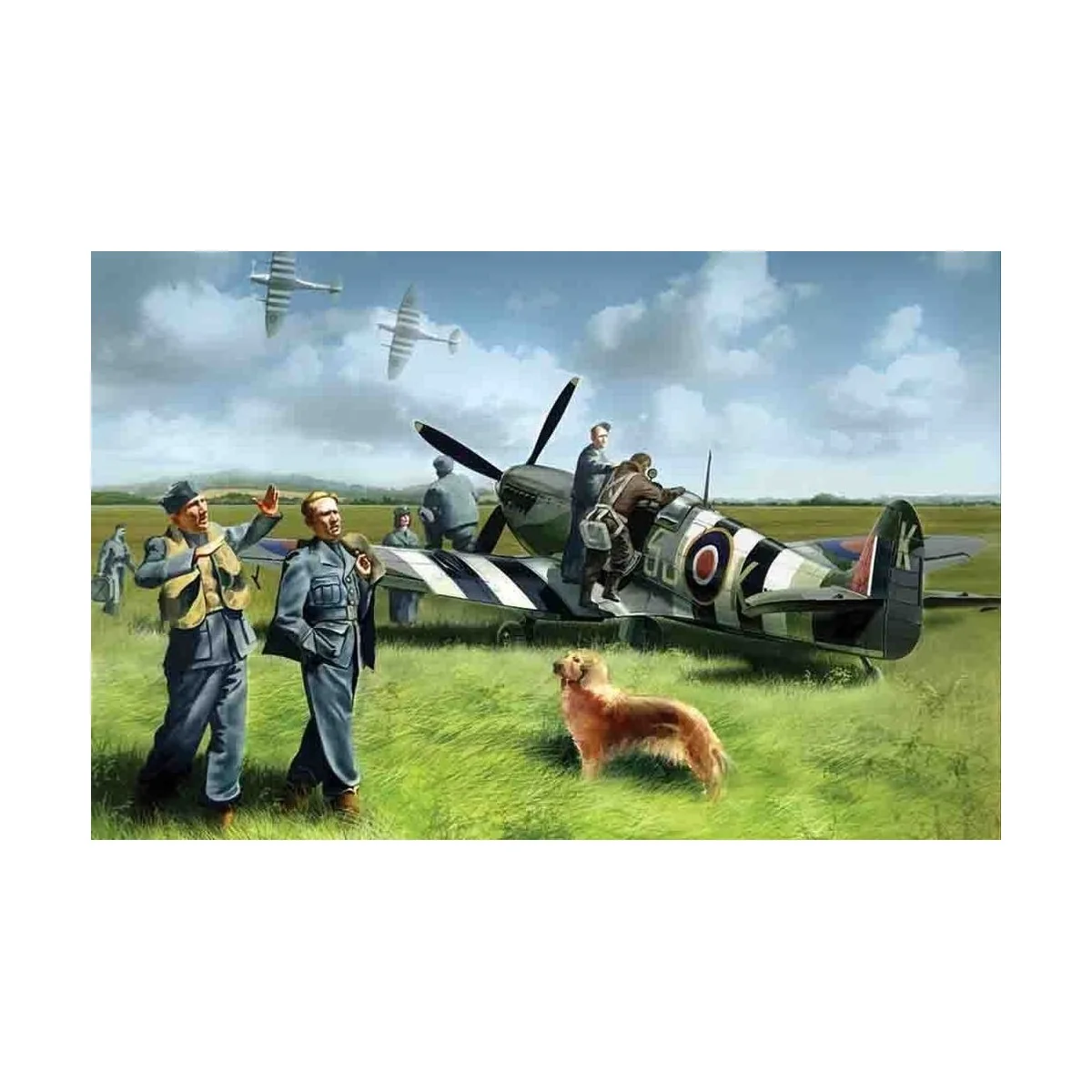Spitfire Mk IX with RAF Pilots /Ground Crew, 1/48 - ICM 48801