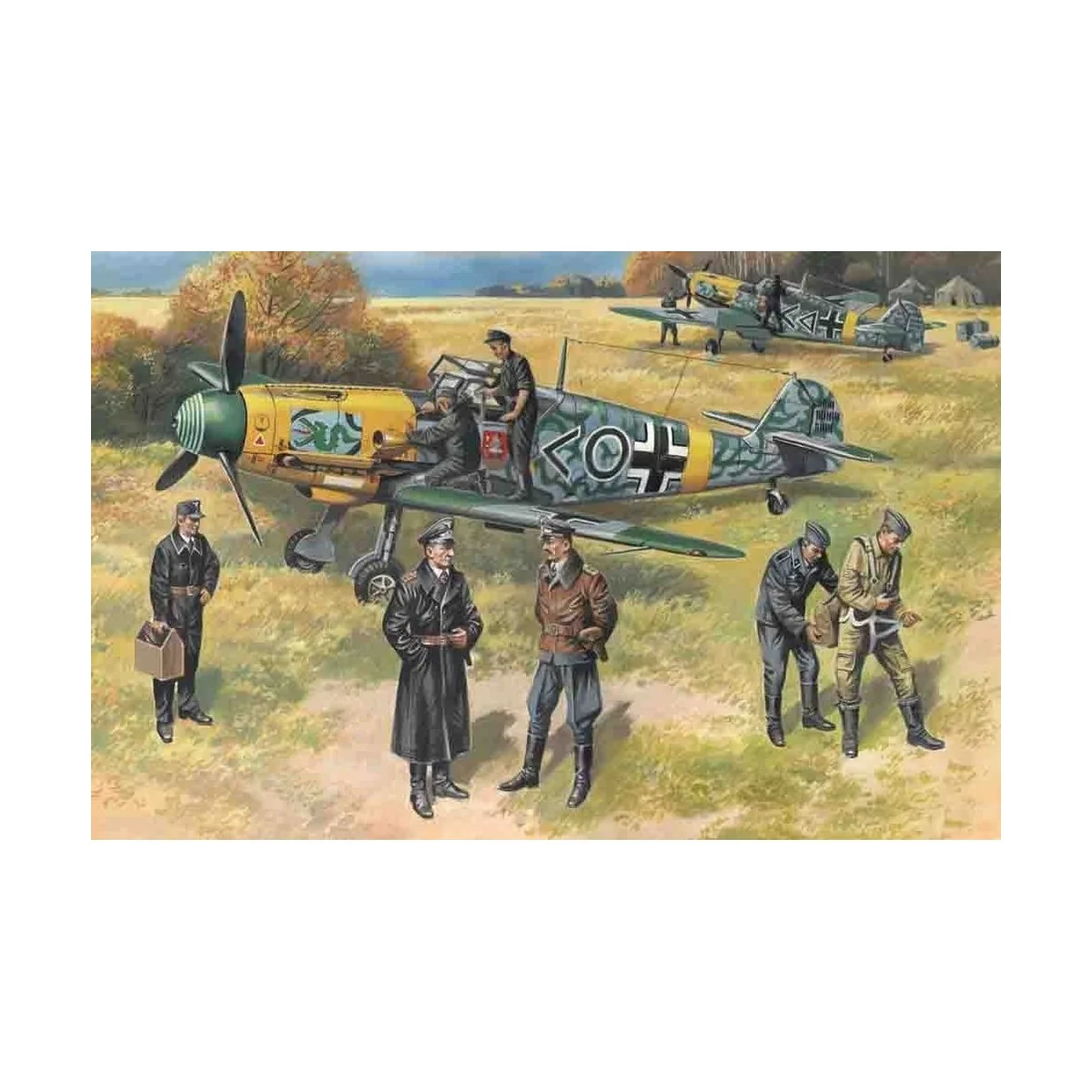 Bf 109F-2 with German Pilots and Ground Personnel - ICM 48803
