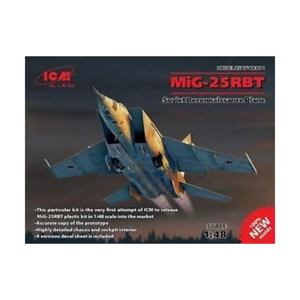 MiG-25 RBT, Soviet Reconnaissance Plane (100% new molds), 1/48 - IC... MiG-25 RBT, Soviet Reconnaissance Plane (100% new molds), 1/48 - IC...