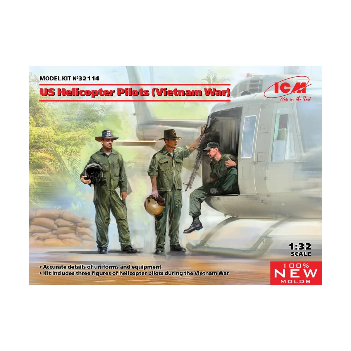US Helicopter Pilots (Vietnam War) (100% new molds), 1/32 - ICM 32114