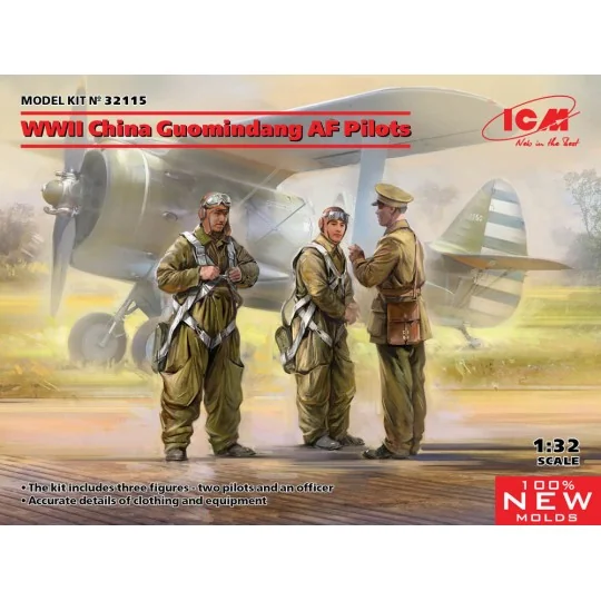 WWII China Guomindang AF Pilots (100% new molds), 1/32 - ICM 32115 WWII China Guomindang AF Pilots (100% new molds), 1/32 - ICM 32115