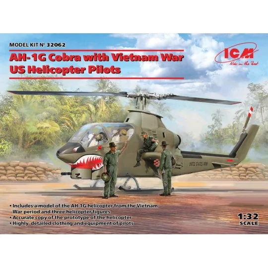 AH-1G Cobra with Vietnam War US Helicopter Pilots, 1/32 - ICM 32062 AH-1G Cobra with Vietnam War US Helicopter Pilots, 1/32 - ICM 32062
