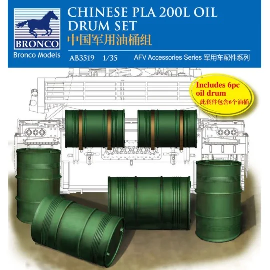 Chinese PLA 200L Oil Drum set - Bronco Models AB3519