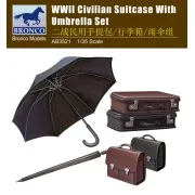 WWII Civilian Suitcase with Umbrella Set, 1/35 - Bronco Models AB3521