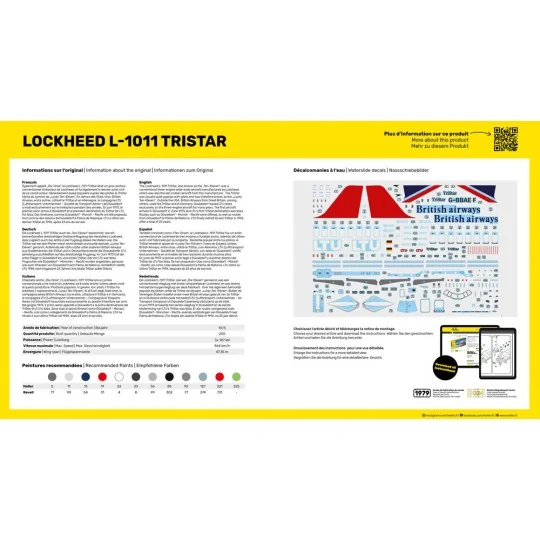 STARTER KIT Lockheed L-1011 Tristar, 1/125 - Heller 56451 STARTER KIT Lockheed L-1011 Tristar, 1/125 - Heller 56451