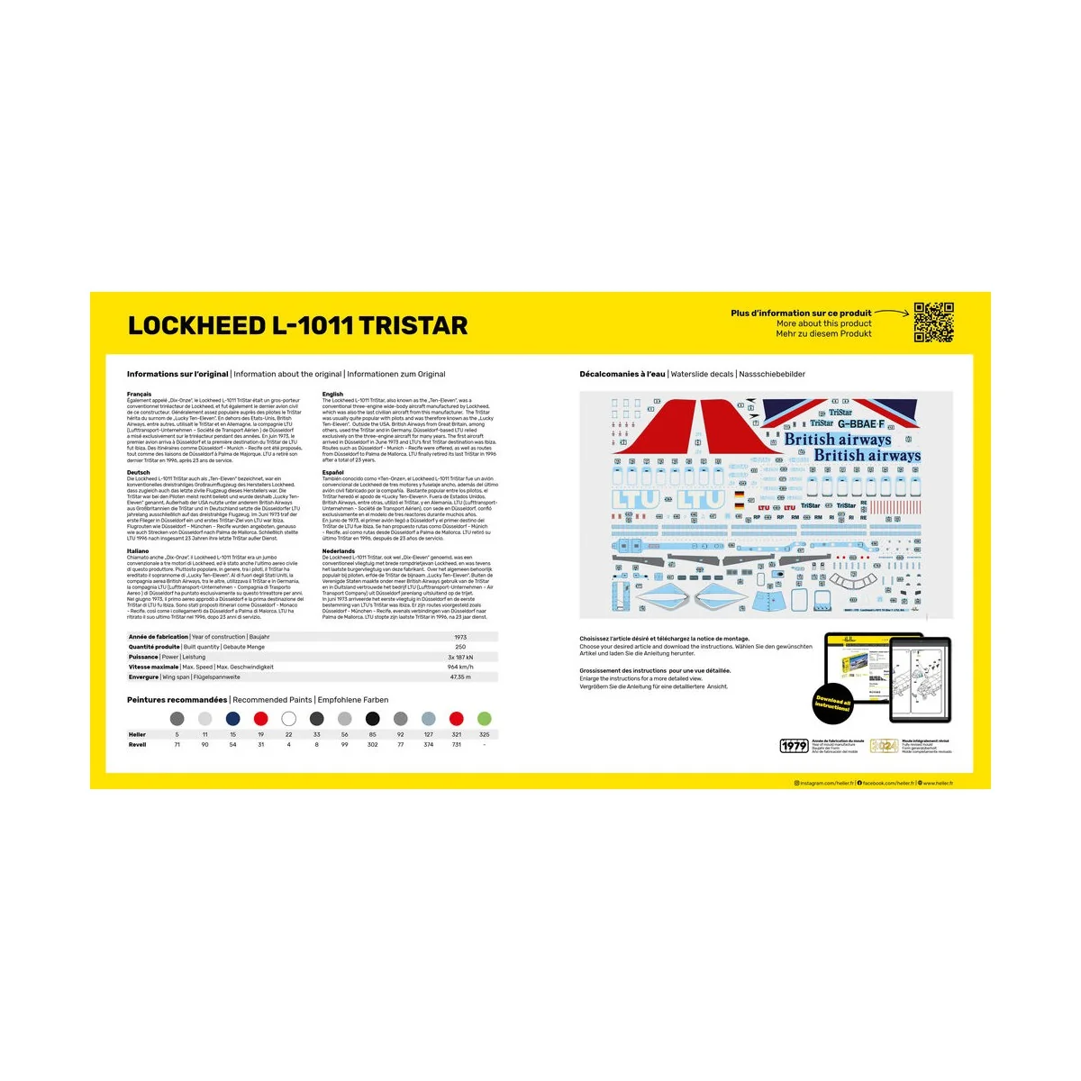 STARTER KIT Lockheed L-1011 Tristar - Heller 56451