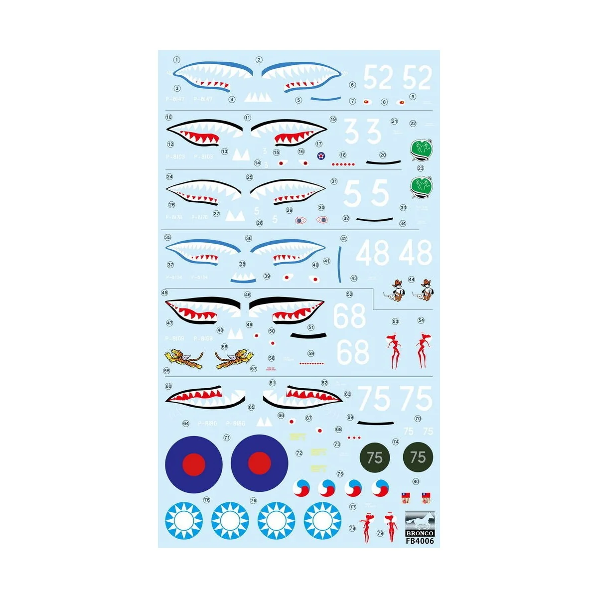 Curtiss P-40C (Hawk 81-A2) Fighter -AVG Flying Tigers, 1/48 - Bronc...