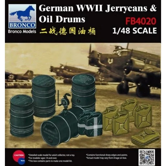 WWII German Jerry Can & Fuel Drum, 1/48 - Bronco Models FB4020