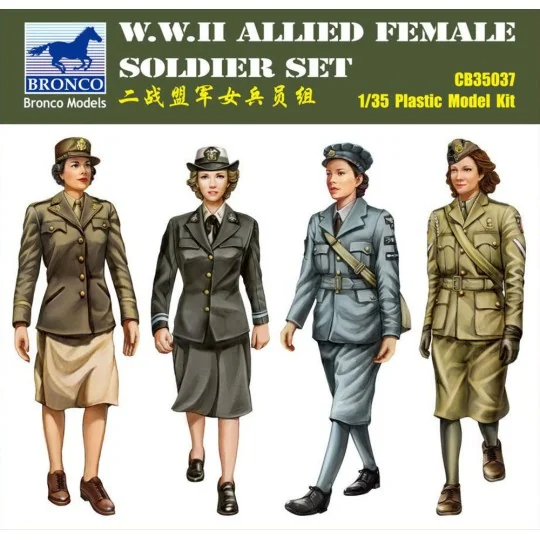 W.W.II Allied Female Soldier Set(4 Figur - Bronco Models CB35037