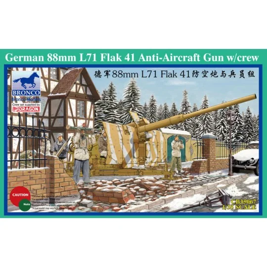 German 88mm L71 Flak 41 Anti-Aircraft Gun w/Crew - Bronco Models CB...