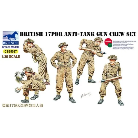 17pdr Anti-Tank Gun Crew Set - Bronco Models CB35087