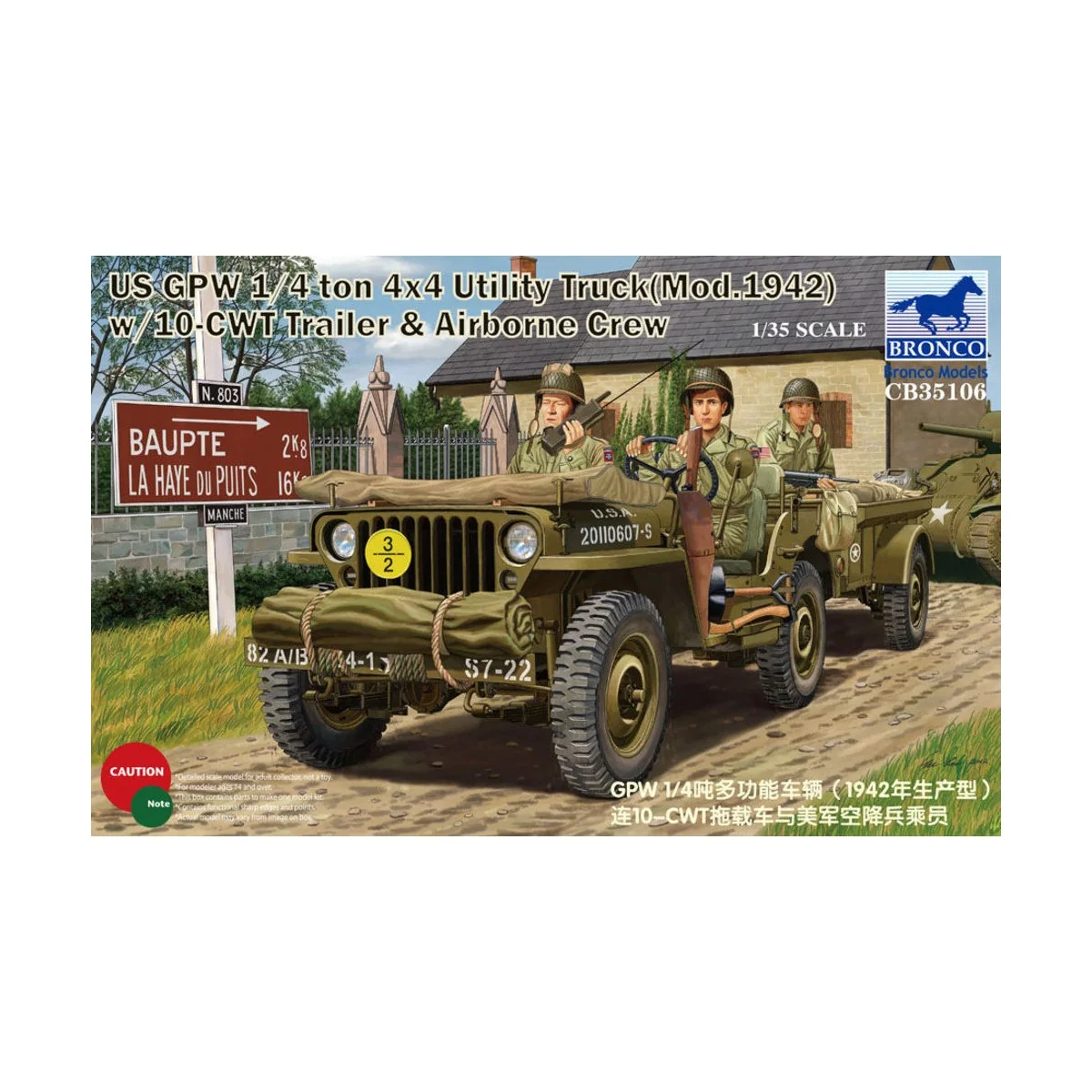 GPW 1/4 ton 4x4 Utility Track Mod.1942 w/10-CWT & Airborne Crew, 1/...