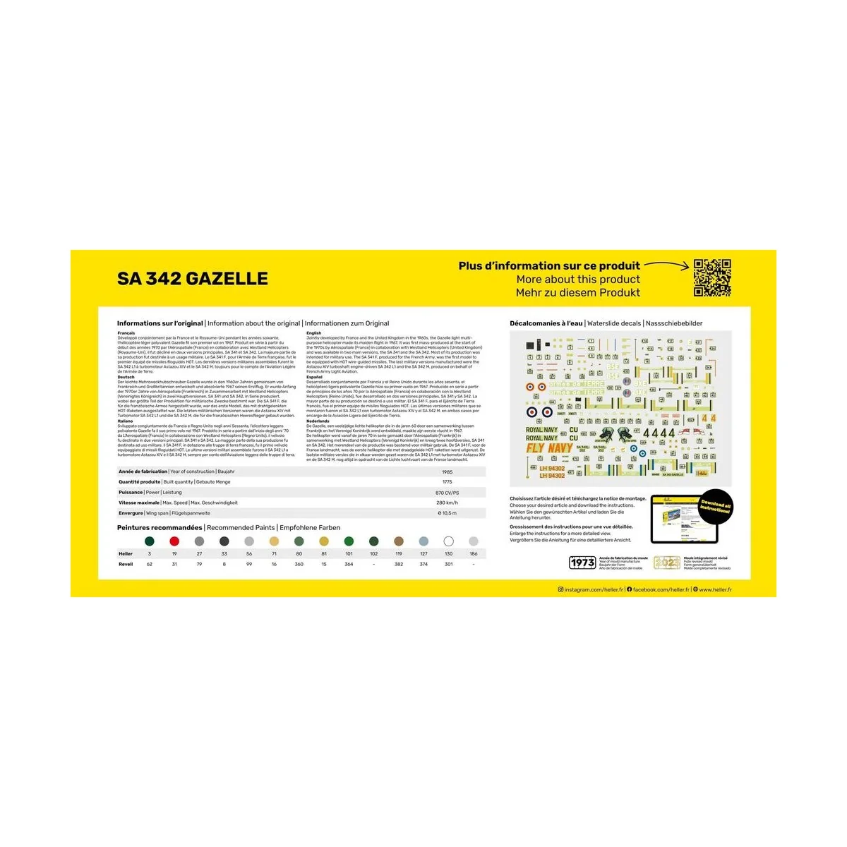 STARTER KIT SA 342 Gazelle, 1/48 - Heller 56486
