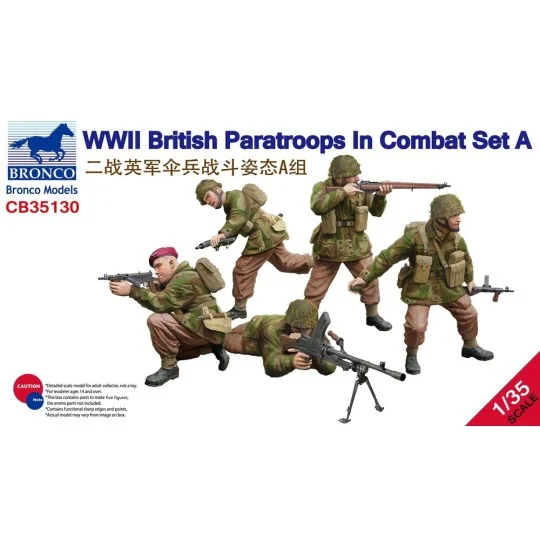 WWII British Paratroops in Combat Set A - Bronco Models CB35130
