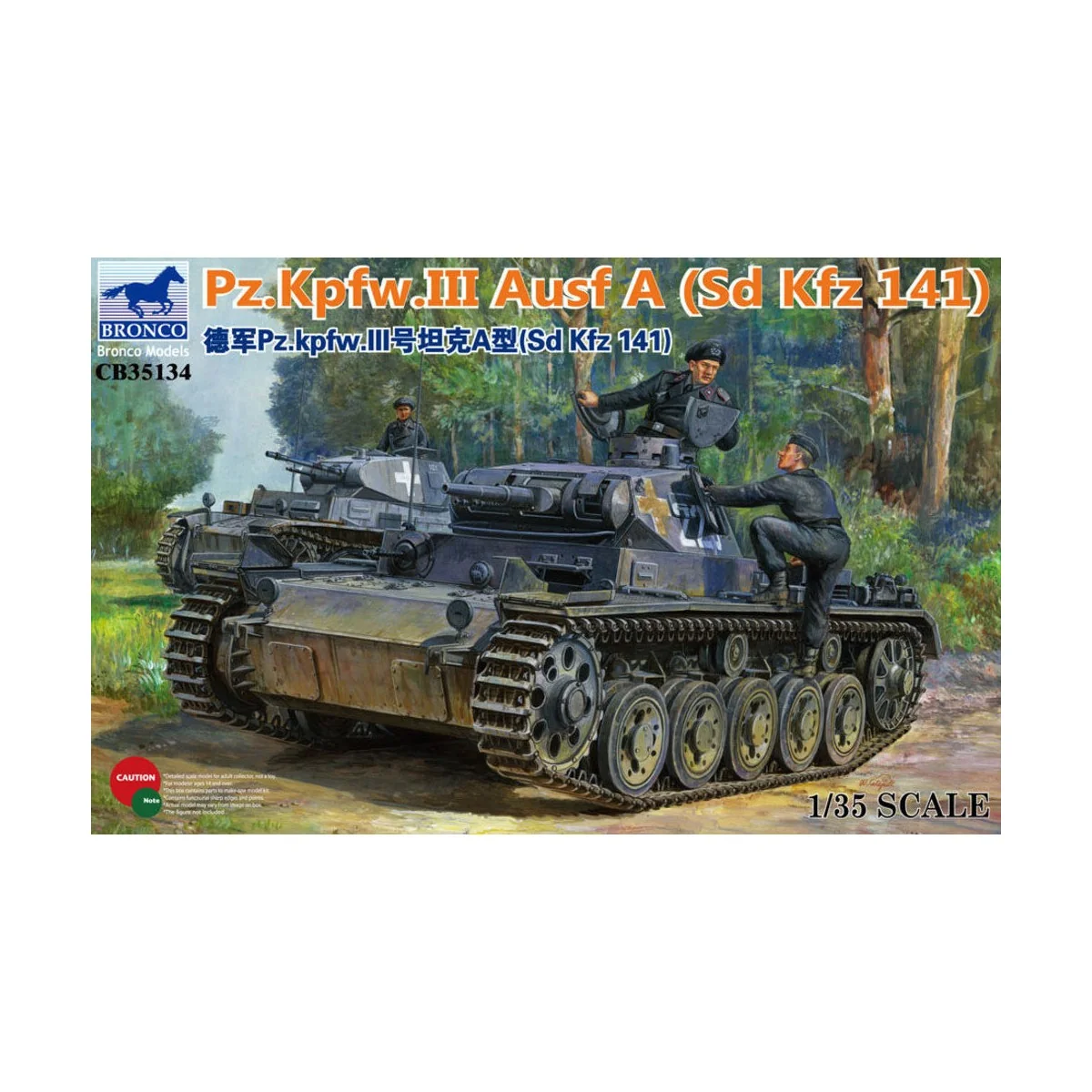 Panzerkampfwagen III Ausf.A (Sd Kfz 141), 1/35 - Bronco Models CB35134 Panzerkampfwagen III Ausf.A (Sd Kfz 141), 1/35 - Bronco Models CB35134