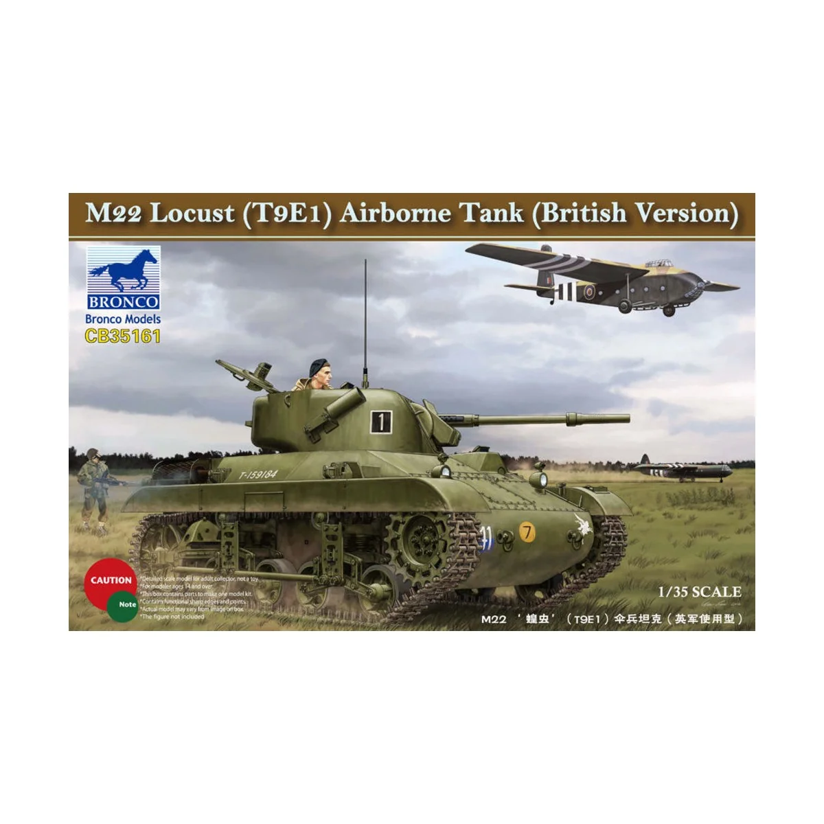 M22 Lucust (T9E1) Airborne Tank (British Version), 1/35 - Bronco Mo...