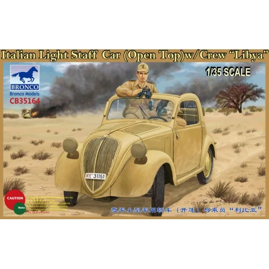 Italian Light Staff Car(Open Top) w/Crew Libya - Bronco Models CB35164